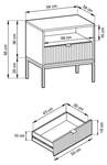 Nachttisch CORTADO GOLD S54 Grau