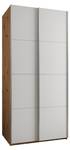 Armoire Lux 1 Imitation chêne - Argenté - Blanc - Largeur : 110 cm