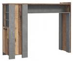 Table de bar 1 porte 9 niches - BUCK Marron - En partie en bois massif - 152 x 118 x 47 cm