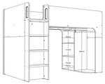 Hochbett COLUMI Weiß - Holzwerkstoff - 110 x 140 x 200 cm