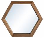 Miroir hexagonal en teck recyclé 30x26 Marron - En partie en bois massif - 4 x 26 x 30 cm