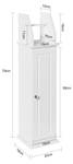 Support Papier Toilette BZR53-W Blanc - Bois manufacturé - 20 x 79 x 18 cm