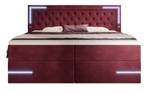 Boxspringbett Carlotta - LED, Stauraum Rot - Breite: 200 cm - H3