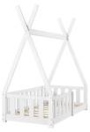 Lit Tipi Helsingborg pour Enfants Blanc - Bois massif - 76 x 165 x 146 cm