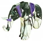 Tête éléphant blanc jets de peintures Porcelaine - 14 x 19 x 19 cm