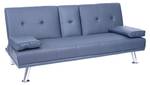 3er-Sofa F60 Blau - Kunstleder