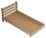 Einzelbett Kvænangen Braun - Holzwerkstoff - Metall - 206 x 86 x 109 cm