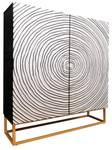 Highboard ZEN CIRCLES Schwarz - Weiß - Metall - Massivholz - Holzart/Dekor - 100 x 120 x 38 cm