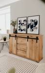 Sideboard Manzano Beige - Holzwerkstoff - 40 x 87 x 140 cm