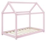 Kinderbett Netstal mit Matratze Pink - Massivholz - 140 x 127 x 70 cm