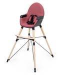Chaise haute bébé évolutive CONFORT Noir - Rouge bourgogne