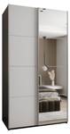 Armoire Lux 3 Noir - Argenté - Blanc - Largeur : 140 cm