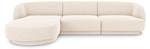 Ecksofa MILEY 4 Sitzplätze Hochglanz Beige