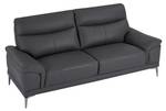 Sofa ATESSO Grau - Echtleder - 93 x 92 x 207 cm