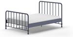 Metallbett Bronxx Eisen - Blau - Breite: 147 cm