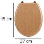 MDF WC-Sitz, Bambus Effekt Braun - Holzwerkstoff - 37 x 6 x 45 cm