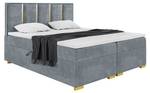 Boxspringbett Antonio Gold Grau - 140 x 214 cm - H4