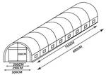 Serre tunnel IPOMEA Vert - Matière plastique - 300 x 200 x 800 cm