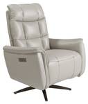 Fauteuil pivotant en cuir gris Gris