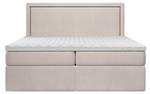 Premium Boxspringbett Jodan Stoff Megan Hellbraun - Breite: 202 cm