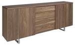 Sideboard aus Nussbaumholz Stahlbeinen Braun - Metall - Massivholz - Holzart/Dekor - 210 x 90 x 42 cm