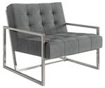 Loungesessel Chicago Grau - Silber - Silber