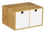 Schreibtisch Organizer 2 Schubladen Braun - Weiß - Bambus - Holzwerkstoff - 25 x 15 x 20 cm