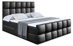 Boxspringbett RICAR-Z Hochglanz Schwarz - Breite: 200 cm - H3