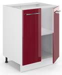 Meuble bas de cuisine Fame-Line 34773 Bordeaux brillant - Blanc