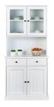 Vitrine Wright Blanc - Bois massif - 90 x 191 x 45 cm