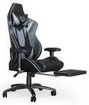Chaise de gamer Alpha noir/gris Gris - Cuir synthétique - 70 x 135 x 59 cm
