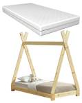 Lit Tipi Onejda pour Enfants Matelas Marron - 70 x 150 x 140 cm