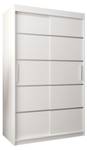 Armoire coulissante VERONA 1 Gris miroir - Blanc - Largeur : 120 cm