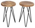 Table d'appoint A80 (lot de 2) Noir - Marron