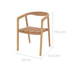 Chaise et Tabouret de jardin Kora Marron - Bois massif - 55 x 73 x 54 cm