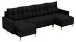 Ecksofa Scando U-Form Schwarz