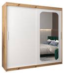 Armoire à portes coulissantes promo t2 Imitation chêne - Blanc - Largeur : 200 cm - 2 porte