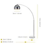 Bogen Stehlampe für Wohnzimmer Metall - 30 x 170 x 111 cm
