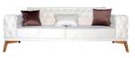 Schlafsofa Monaco 3-Sitzer Sofa Beige - Massivholz - 227 x 82 x 90 cm