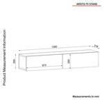 TV Lowboard mit Türen Weiß - Holzwerkstoff - 135 x 25 x 32 cm