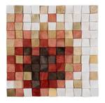 Tableau en bois Colours of Dawn Rouge - En partie en bois massif - 75 x 75 x 8 cm