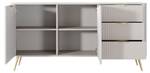 Buffet bas ELONARIA Beige - Bois manufacturé - 38 x 81 x 163 cm