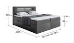 Boxspringbett Aspin Anthrazit - Breite: 120 cm - H4