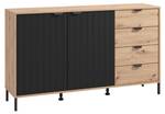 Lowboard MEVIELA Schwarz - Holzwerkstoff - 40 x 92 x 157 cm