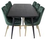 Essgruppe Gold (7-teilig) Schwarz - Massivholz - 85 x 76 x 180 cm