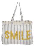 Strandtasche Smile Weiß - Textil - 73 x 49 x 37 cm