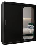 SCHWEBETÜRENSCHRANK PROMO T2 Schwarz - Breite: 180 cm - 2 Türen