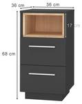 Nachtschrank Beatrice 2er Set Anthrazit - Eiche Sonoma Dekor - Anzahl Teile im Set: 2