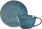 Kaffeetasse + Untertasse Matera Blau - Naturfaser - 2 x 2 x 1 cm