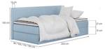 Boxspringbett MITTO CONTI SOLO Blau - Breite: 80 cm - H2